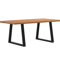 Esstisch mit Baumkanten 200x100x74 cm Massivholz Eiche