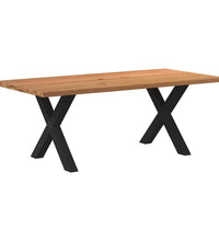 Esstisch mit Baumkanten 200x100x74 cm Massivholz Eiche Rechteck