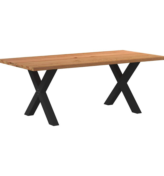 Esstisch mit Baumkanten 200x100x74 cm Massivholz Eiche Rechteck