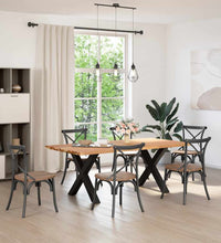 Esstisch mit Baumkanten 200x100x74 cm Massivholz Eiche Rechteck