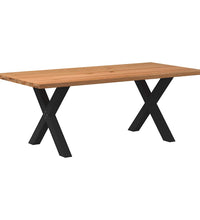 Esstisch mit Baumkanten 200x100x74 cm Massivholz Eiche Rechteck