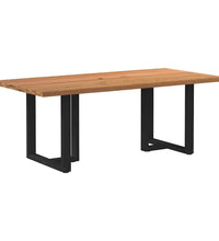 Esstisch mit Baumkanten 200x100x74 cm Massivholz Eiche Rechteck