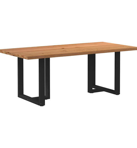 Esstisch mit Baumkanten 200x100x74 cm Massivholz Eiche Rechteck