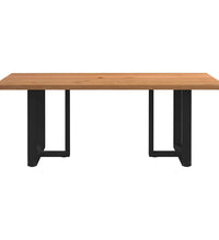 Esstisch mit Baumkanten 200x100x74 cm Massivholz Eiche Rechteck