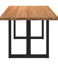 Esstisch mit Baumkanten 200x100x74 cm Massivholz Eiche Rechteck