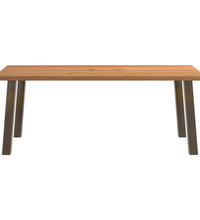 Esstisch mit Baumkanten 200x100x74 cm Massivholz Eiche Rechteck