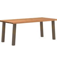 Esstisch mit Baumkanten 200x100x74 cm Massivholz Eiche Rechteck