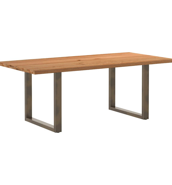 Esstisch mit Baumkanten 200x100x74 cm Massivholz Eiche Rechteck