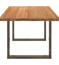 Esstisch mit Baumkanten 200x100x74 cm Massivholz Eiche Rechteck