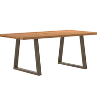 Esstisch mit Baumkanten 200x100x74 cm Massivholz Eiche