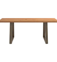 Esstisch mit Baumkanten 200x100x74 cm Massivholz Eiche