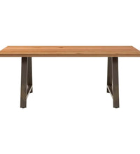 Esstisch mit Baumkanten 200x100x74 cm Massivholz Eiche Rechteck