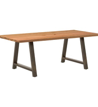 Esstisch mit Baumkanten 200x100x74 cm Massivholz Eiche Rechteck