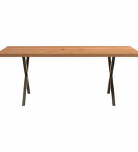 Esstisch mit Baumkanten 200x100x74 cm Massivholz Eiche Rechteck