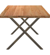 Esstisch mit Baumkanten 200x100x74 cm Massivholz Eiche Rechteck