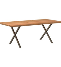 Esstisch mit Baumkanten 200x100x74 cm Massivholz Eiche Rechteck