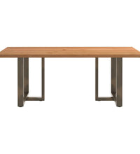 Esstisch mit Baumkanten 200x100x74 cm Massivholz Eiche Rechteck