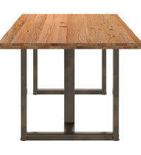 Esstisch mit Baumkanten 200x100x74 cm Massivholz Eiche Rechteck