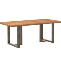 Esstisch mit Baumkanten 200x100x74 cm Massivholz Eiche Rechteck