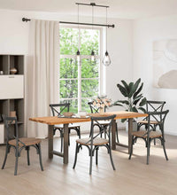 Esstisch mit Baumkanten 220x80x74 cm Massivholz Eiche