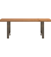 Esstisch mit Baumkanten 220x80x74 cm Massivholz Eiche