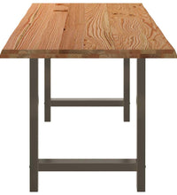 Esstisch mit Baumkanten 220x80x74 cm Massivholz Eiche