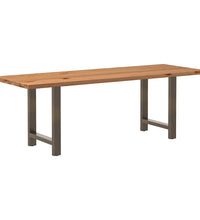 Esstisch mit Baumkanten 220x80x74 cm Massivholz Eiche