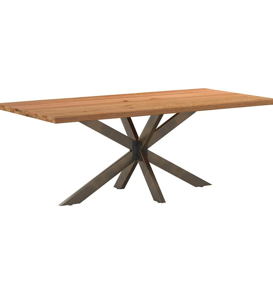 Esstisch mit Baumkanten 200x100x74 cm Massivholz Eiche Rechteck