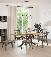 Esstisch mit Baumkanten 200x100x74 cm Massivholz Eiche Rechteck