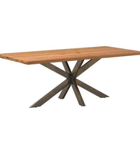 Esstisch mit Baumkanten 200x100x74 cm Massivholz Eiche Rechteck