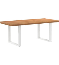 Esstisch mit Baumkanten 200x100x74 cm Massivholz Eiche Rechteck