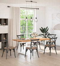 Esstisch mit Baumkanten 200x100x74 cm Massivholz Eiche Rechteck