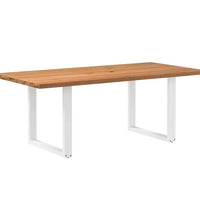 Esstisch mit Baumkanten 200x100x74 cm Massivholz Eiche Rechteck