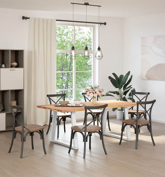 Esstisch mit Baumkanten 200x100x74 cm Massivholz Eiche