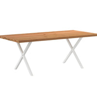 Esstisch mit Baumkanten 200x100x74 cm Massivholz Eiche Rechteck