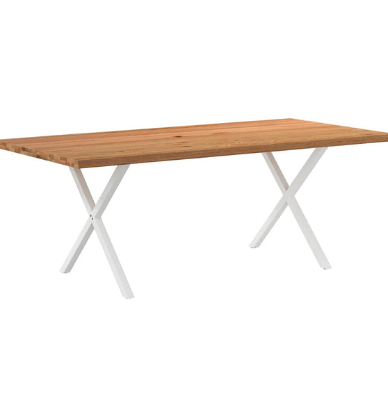 Esstisch mit Baumkanten 200x100x74 cm Massivholz Eiche Rechteck