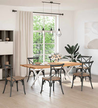 Esstisch mit Baumkanten 200x100x74 cm Massivholz Eiche Rechteck