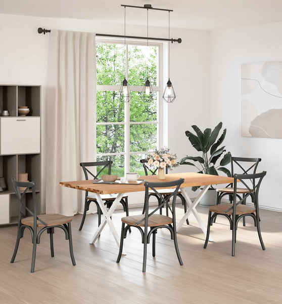 Esstisch mit Baumkanten 200x100x74 cm Massivholz Eiche Rechteck