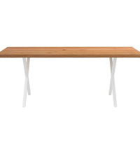 Esstisch mit Baumkanten 200x100x74 cm Massivholz Eiche Rechteck