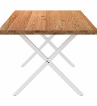 Esstisch mit Baumkanten 200x100x74 cm Massivholz Eiche Rechteck