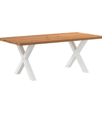 Esstisch mit Baumkanten 200x100x74 cm Massivholz Eiche Rechteck