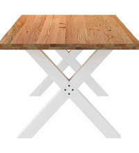 Esstisch mit Baumkanten 200x100x74 cm Massivholz Eiche Rechteck