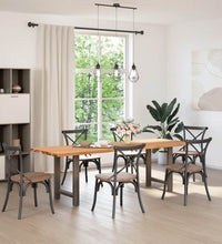 Esstisch mit Baumkanten 240x80x74cm Massivholz Eiche Rechteckig