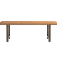 Esstisch mit Baumkanten 240x80x74cm Massivholz Eiche Rechteckig