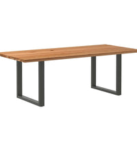 Esstisch Hellbraun 220x100x74 cm Massivholz Eiche Rechteckig