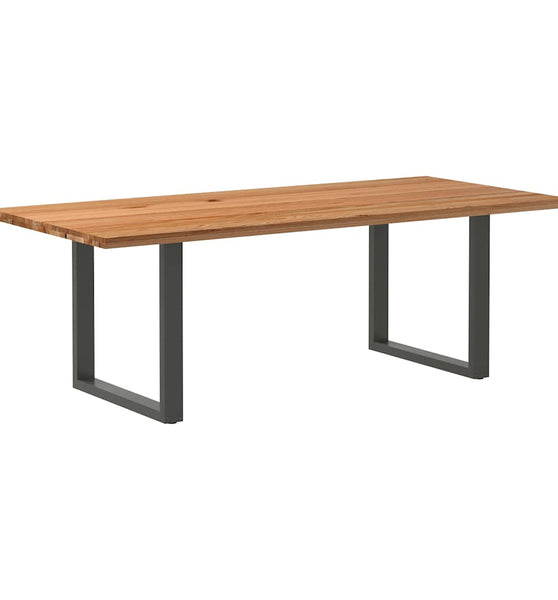 Esstisch Hellbraun 220x100x74 cm Massivholz Eiche Rechteckig