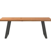 Esstisch Hellbraun 220x100x74 cm Massivholz Eiche Rechteckig