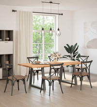 Esstisch Hellbraun 220x100x74 cm Massivholz Eiche Rechteckig