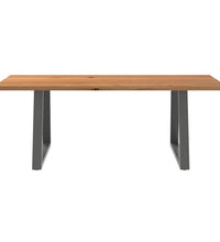 Esstisch Hellbraun 220x100x74 cm Massivholz Eiche Rechteckig