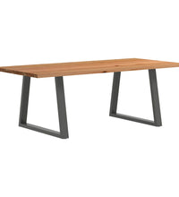 Esstisch Hellbraun 220x100x74 cm Massivholz Eiche Rechteckig